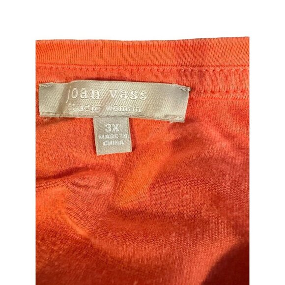 Joan Vass women's‎ (2) Orange & Yellow Long Tabbed Sleeve Tunic Top Size 3X - Picture 4 of 10